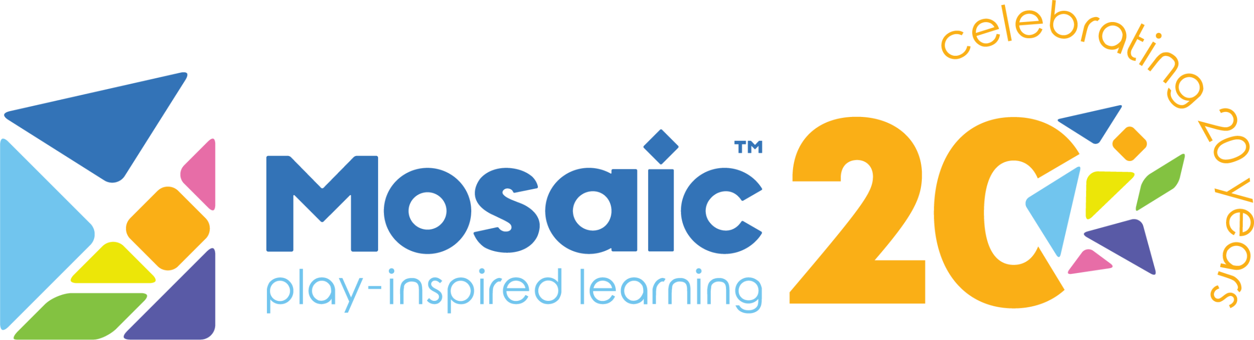 Mosaic Play Academy 20th Anniversary Logo - Premium Student Care and Play-Inspired Learning in Singapore